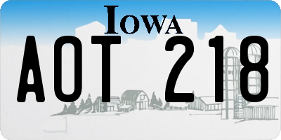 IA license plate AOT218