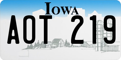 IA license plate AOT219