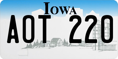 IA license plate AOT220