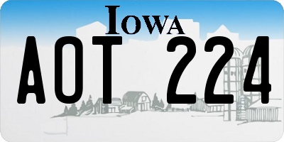 IA license plate AOT224