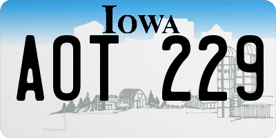 IA license plate AOT229