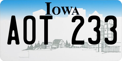 IA license plate AOT233