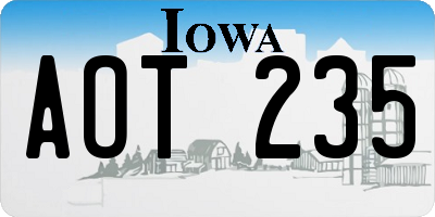 IA license plate AOT235