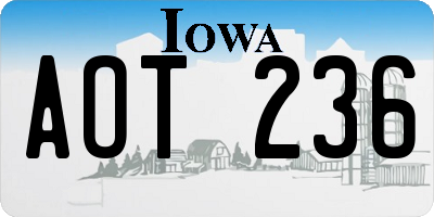 IA license plate AOT236