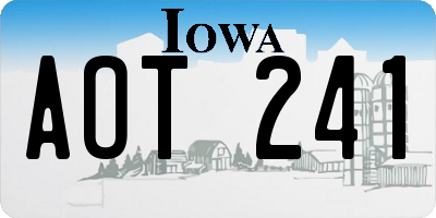 IA license plate AOT241