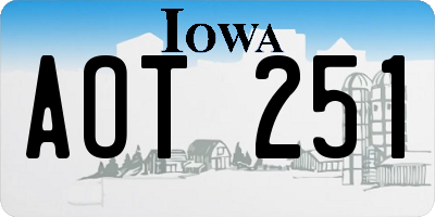 IA license plate AOT251
