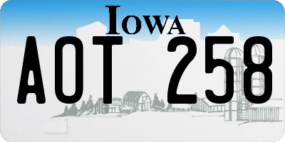 IA license plate AOT258