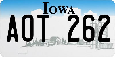 IA license plate AOT262
