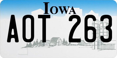 IA license plate AOT263