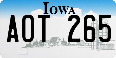 IA license plate AOT265