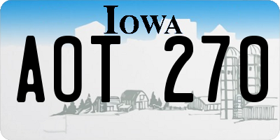 IA license plate AOT270