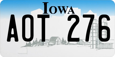 IA license plate AOT276