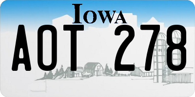IA license plate AOT278
