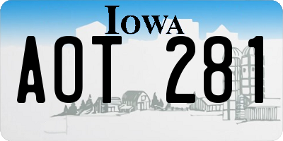 IA license plate AOT281