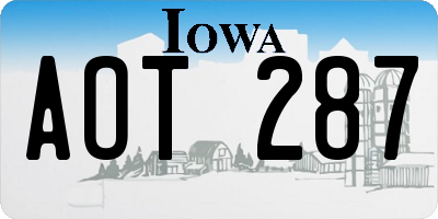IA license plate AOT287