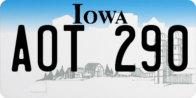 IA license plate AOT290