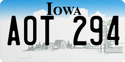 IA license plate AOT294