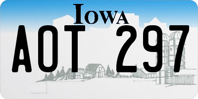 IA license plate AOT297