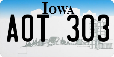 IA license plate AOT303