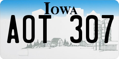 IA license plate AOT307