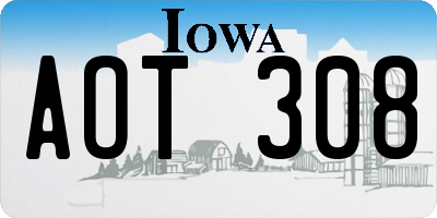 IA license plate AOT308