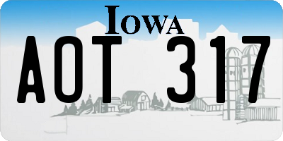 IA license plate AOT317