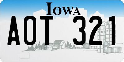 IA license plate AOT321