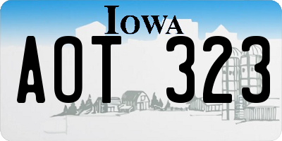 IA license plate AOT323