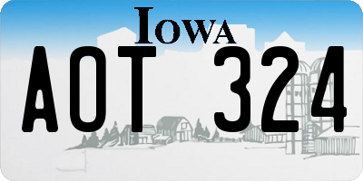IA license plate AOT324