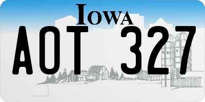IA license plate AOT327