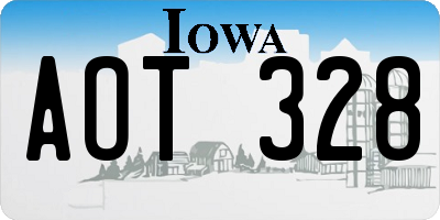 IA license plate AOT328