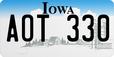 IA license plate AOT330