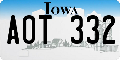 IA license plate AOT332
