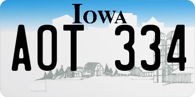 IA license plate AOT334