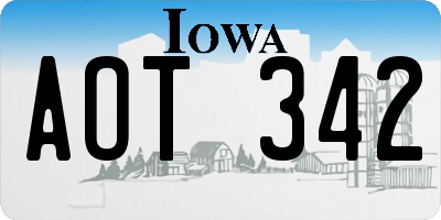 IA license plate AOT342