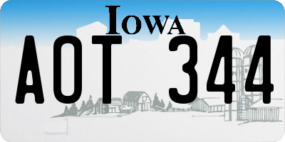 IA license plate AOT344