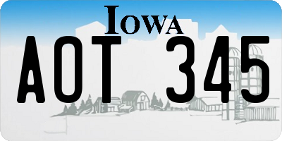 IA license plate AOT345