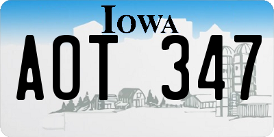 IA license plate AOT347