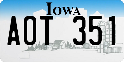 IA license plate AOT351