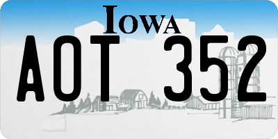 IA license plate AOT352