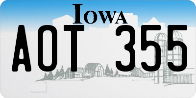 IA license plate AOT355