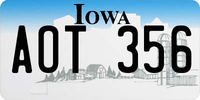 IA license plate AOT356