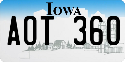 IA license plate AOT360
