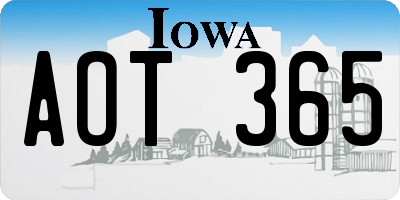IA license plate AOT365