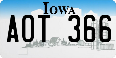 IA license plate AOT366