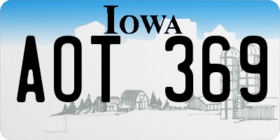 IA license plate AOT369