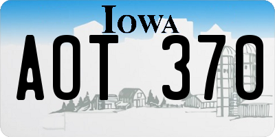IA license plate AOT370