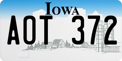 IA license plate AOT372
