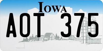 IA license plate AOT375
