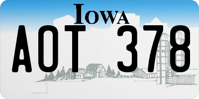 IA license plate AOT378